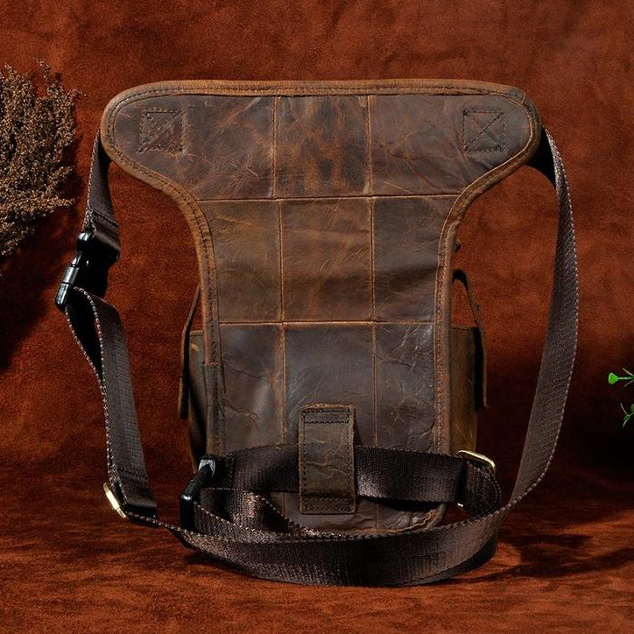 Leather Drop Leg Bag Belt Pouch Mens Waist Bag Shoulder Bag for Men