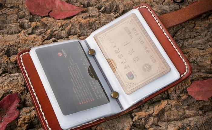 Handmade Mens Cool Short Card Holders Card Case Small Card Slim Wallets for Men