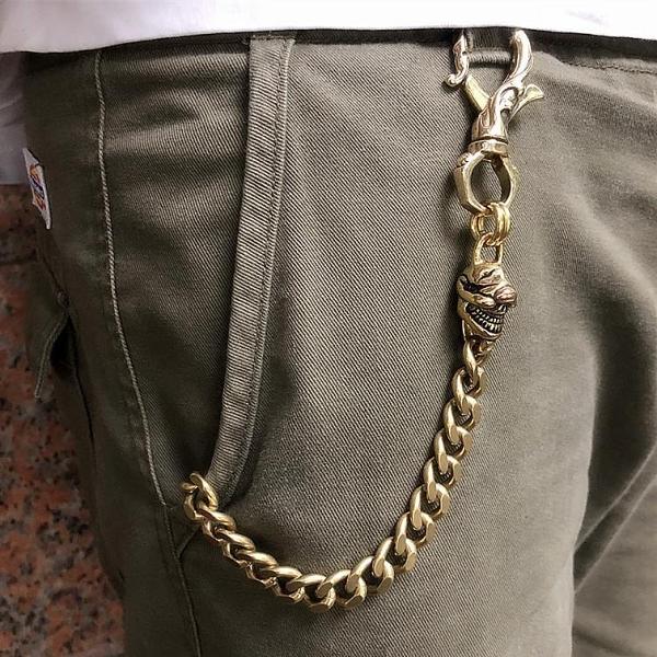 Badass Gold Skull Mens Wallet Chain Biker Wallet Chain 18‘?Pants Chain For Men