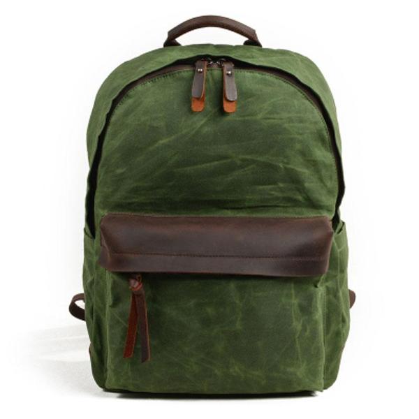 Waxed Canvas Leather Mens Camera Backpack Canvas Travel Backpack Canvas Camera Backpack for Men