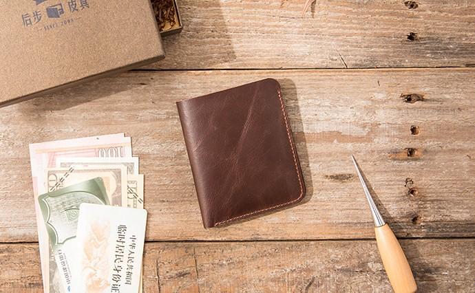 Cool Leather Mens Small Wallets Bifold Slim Front Pocket Wallet for Men