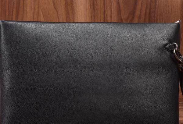 Handmade Genuine Leather Clutch Zip Long Wallet Purse Bag For Mens