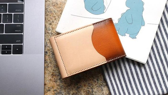 Unique Leather Mens Card Wallet Front Pocket Wallets Small Change Wallet for Men