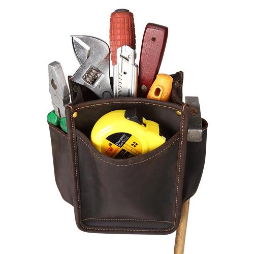 Cool Men's Leather Tool Pouch electrician tool bag Belt Pouch For Men