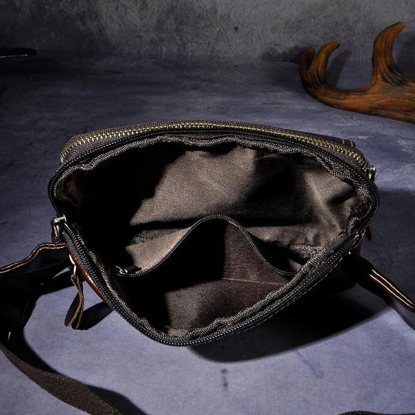 Vintage Leather Mens Fanny Pack Waist Bag Hip Pack Belt Bag Bumbag for Men