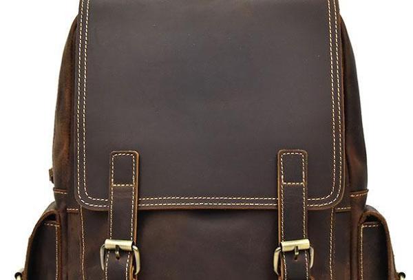 Leather Mens Cool Backpack Large Coffee Travel Bag Hiking Bag For Men