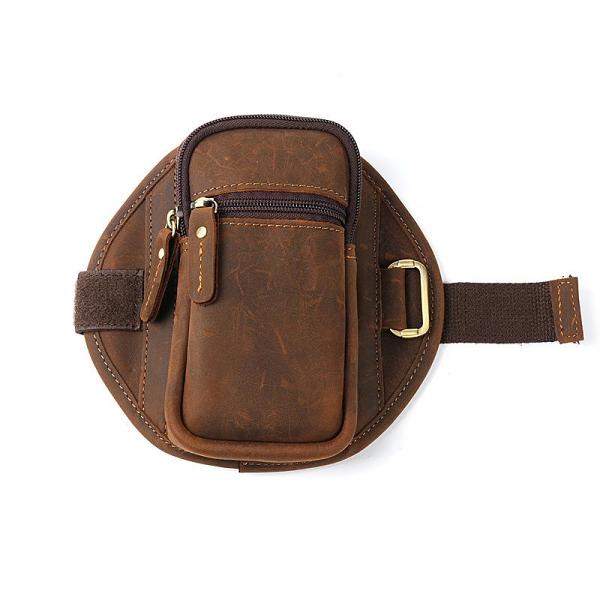 Handmade Leather Mens Running Armband for Cell Phones Sleeve Pouch Arm Case