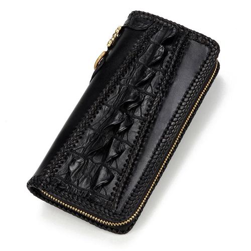 Handmade Leather Mens Chain Biker Wallet Cool Leather Wallet Long Phone Wallets for Men