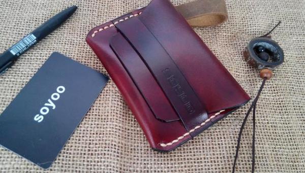 Handmade Leather Mens Slim Small Wallet Leather Card Wallets for Men
