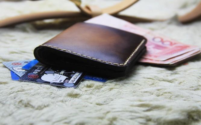Vintage Leather Brown Mens Slim Small Wallet Leather Bifold Wallets for Men