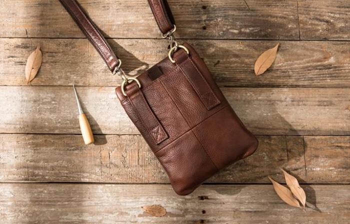 Leather Belt Pouch Belt Cases Mens Waist Bag Shoulder Bag for Men