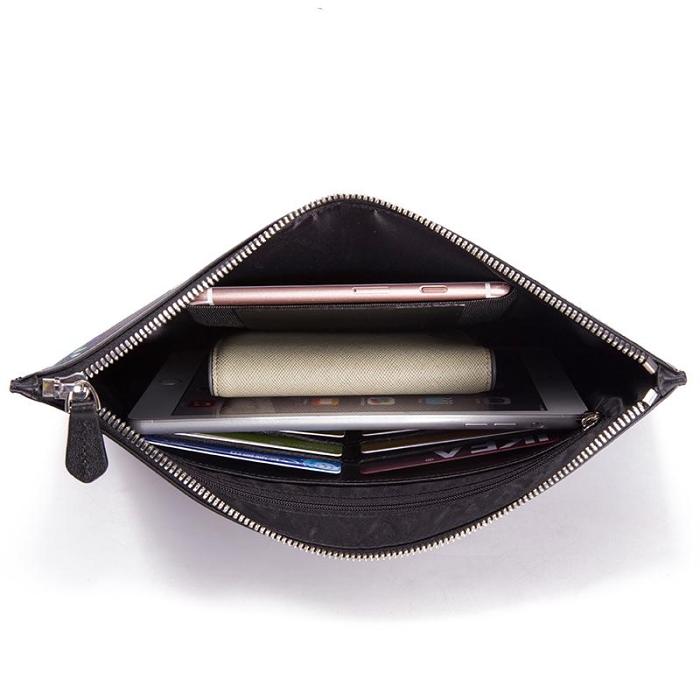Handmade Leather Mens Clutch Birds Cool Slim Wallet Zipper Clutch Wristlet Wallet for Men