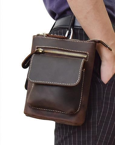 Cool Leather Cell Phone Holsters Belt Pouch for Men Waist Bag BELT BAG Shoulder Bag For Men