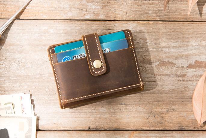 Leather Mens Card Holder Slim Front Pocket Wallets Card Wallet for Men