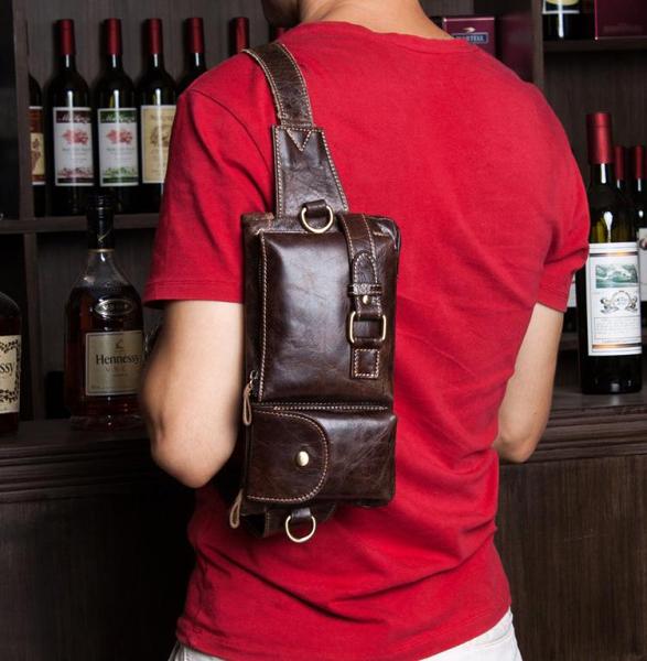 Leather Mens Fanny Pack Waist Bag Hip Pack Belt Bag Bumbag for Men