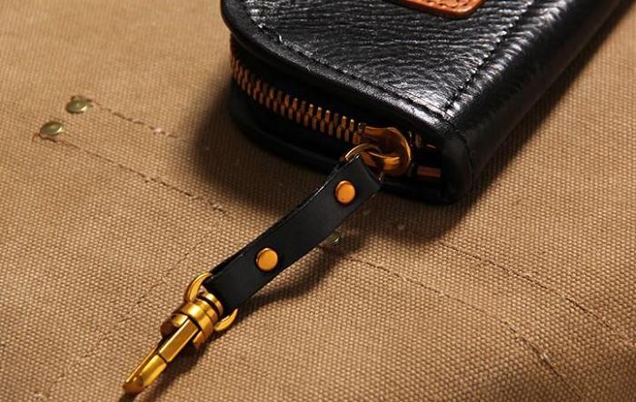 Mens Cool Key Wallet Handmade Leather Car Key Card Holder Car Key Case for Men