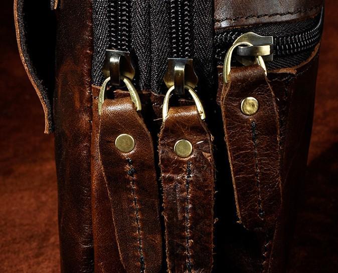 Mens Small Leather Belt Pouch Holster Belt Case Cell Phone Waist Pouch for Men