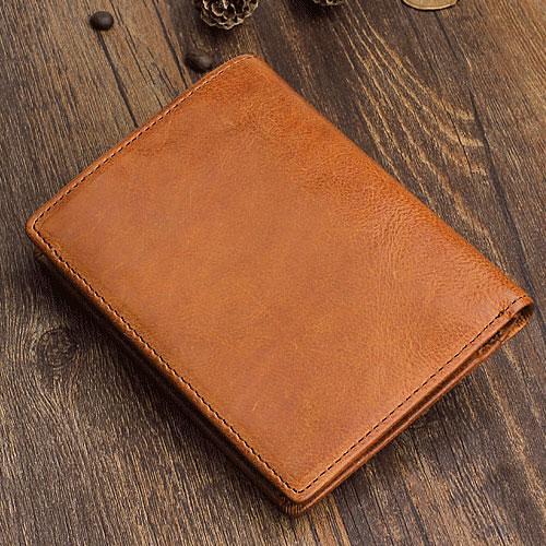 Handmade Leather Mens Cool Slim Leather Wallet Men Small Wallets Bifold for Men