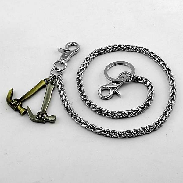 Cool Silver Mens Pants Chain Hammer Biker Wallet Chain Long Wallet CHain For Men