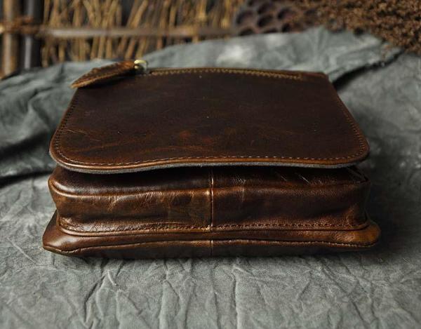 Leather Belt Pouch Mens Waist Bag Shoulder Bag for Men