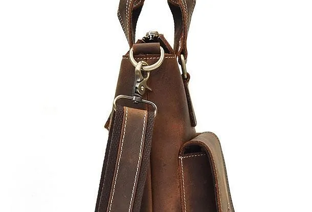 Cool Vintage Mens Leather Briefcase Business Briefcase Shoulder Bags For Men