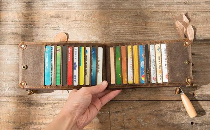 Cool Canvas Leather Mens Bifold Long Cards Wallet Long Wallet for Men