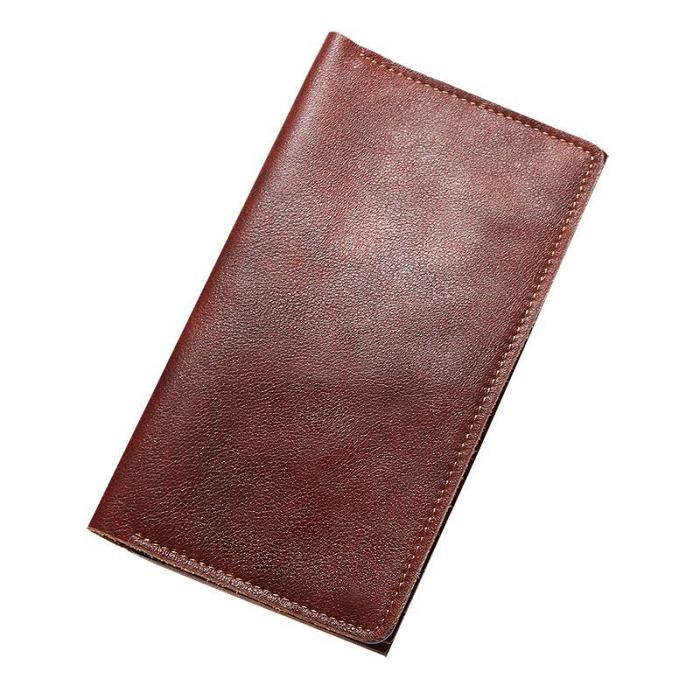 Cool Leather Long Wallet for Men Vintage Bifold Wallets Passport Travel Wallets