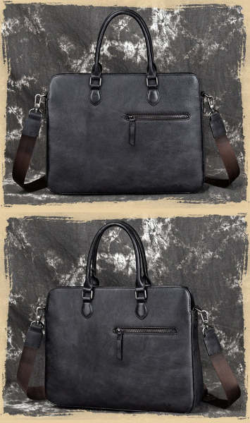Vintage Leather Men's Briefcase 14inch Laptop Bag Handbag Work Bag For Men