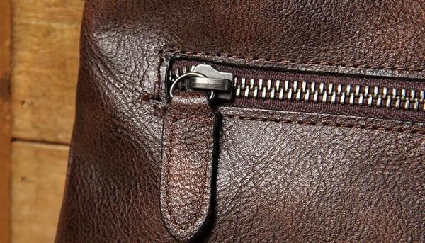 Cool Leather Mens Clutch Wristlet Bag Handmade Vintage Zipper Clutch for Men