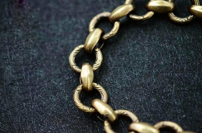 Solid Brass Cool Punk Rock Wallet Chain Biker Trucker Wallet Chain Trucker Wallet Chain for Men