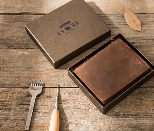 Cool Leather Vintage Mens Slim Small Wallets Zipper billfold Wallets for Men