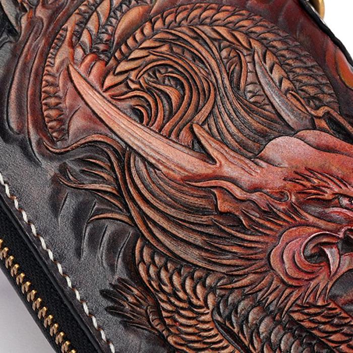 Handmade Leather Acalanatha Mens Chain Biker Wallet Cool Leather Wallet With Chain Wallets for Men