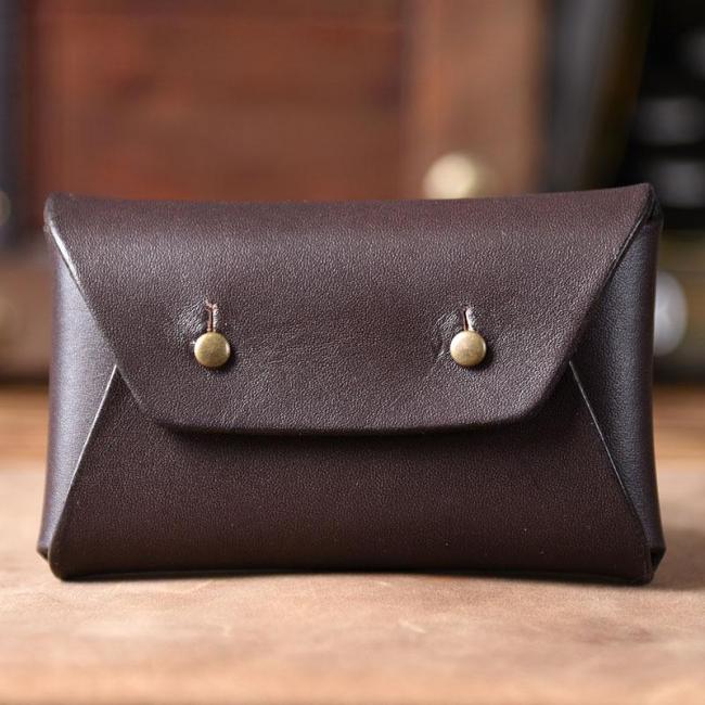 Handmade Leather Mens Cool Coin Change Leather Wallet Men Small Wallets Card for Men