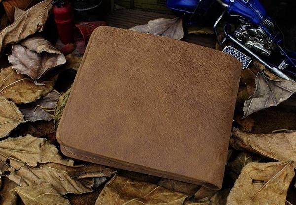 Handmade Leather Mens Cool Slim Leather Wallet Men billfold Wallets Bifold for Men