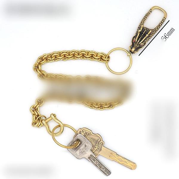 Cool Brass 17‘’ Chinese Dragon Wallet Chain Key Chain Wallet Chain Pants Chain For Men
