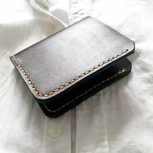 Vintage Leather Coffee Mens Small Wallet Leather Bifold Wallets for Men