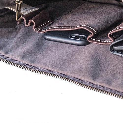 Handmade Leather Mens Cool Long Leather ipad bag Bifold Clutch Wallet for Men