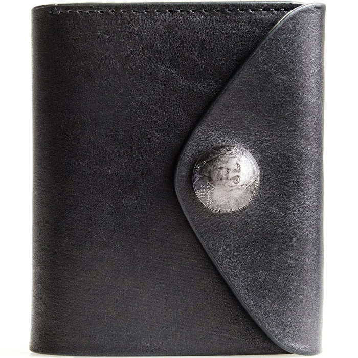 Genuine Leather Mens Cool billfold Leather Wallet Men Small Wallets Bifold for Men