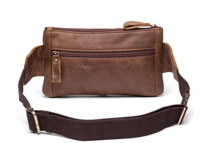 Vintage Leather Fanny Pack Mens Waist Bag Hip Pack Belt Bag Bumbag for Men