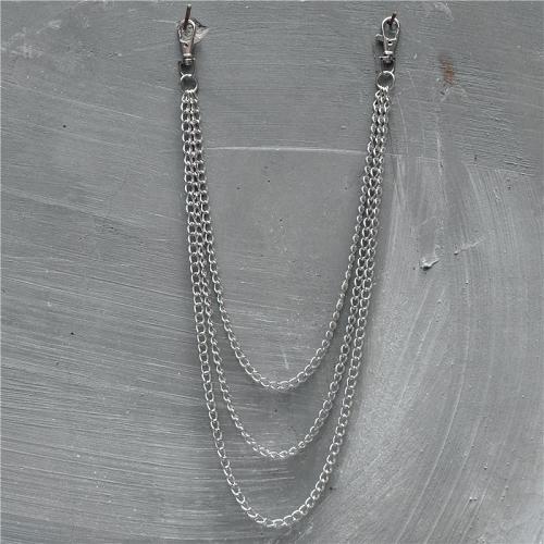 Badass Stainless Steel Mens Triple Layer Long Pants Chain Wallet Chain For Men