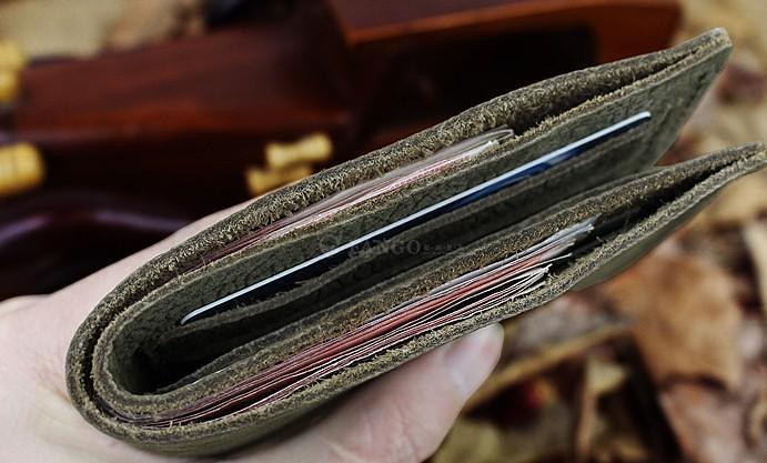 Handmade Leather Mens Cool Slim Leather Wallet Men billfold Wallets Bifold for Men