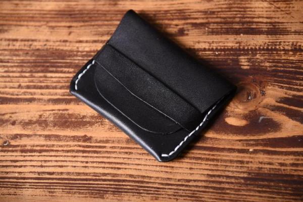 Handmade Mens Cool billfold Leather Wallet Men Small Card Slim Wallets Bifold for Men
