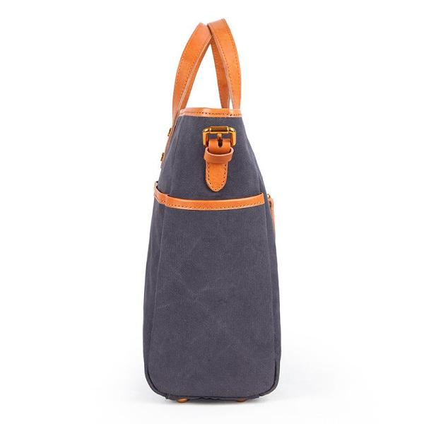 Canvas Leather Mens Simple Portable Caramel Tote Bag Shoulder Bag Army Green Diagonal Bag for Men