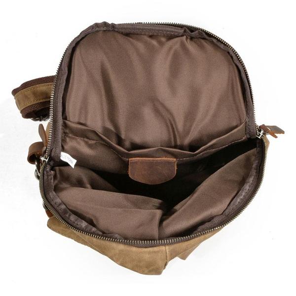 Cool Waxed Canvas Mens Sling Bag Chest Bag One Shoulder Packs for men