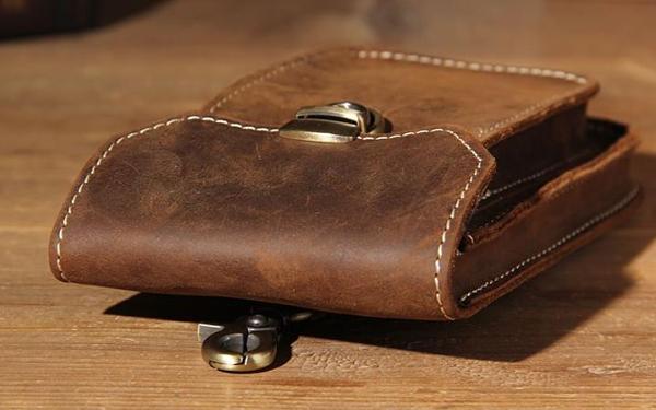 Leather Belt Pouch Mens Small Cases Waist Bag Hip Pack Belt Bag Fanny Pack Bumbag for Men