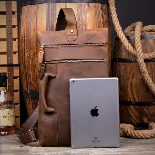 Leather Mens Cool Sling Bag Crossbody Bag Chest Bag for men