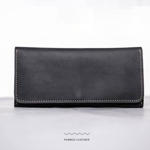 Leather Long Wallets for men Bifold Vintage Men Long Wallet