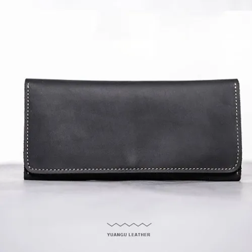 Leather Long Wallets for men Bifold Vintage Men Long Wallet