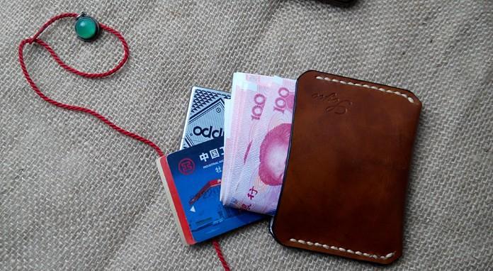 Handmade Leather Mens Slim Front Pocket Wallet Leather Small Wallets  for Men