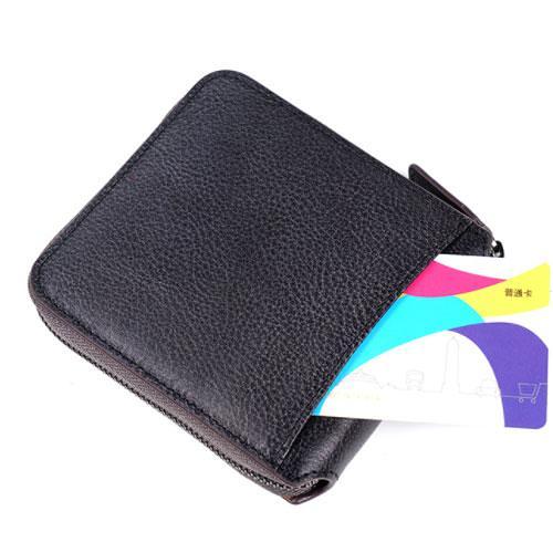 Handmade Mens Cool billfold Leather Wallet Men Small zipper Wallets Bifold for Men
